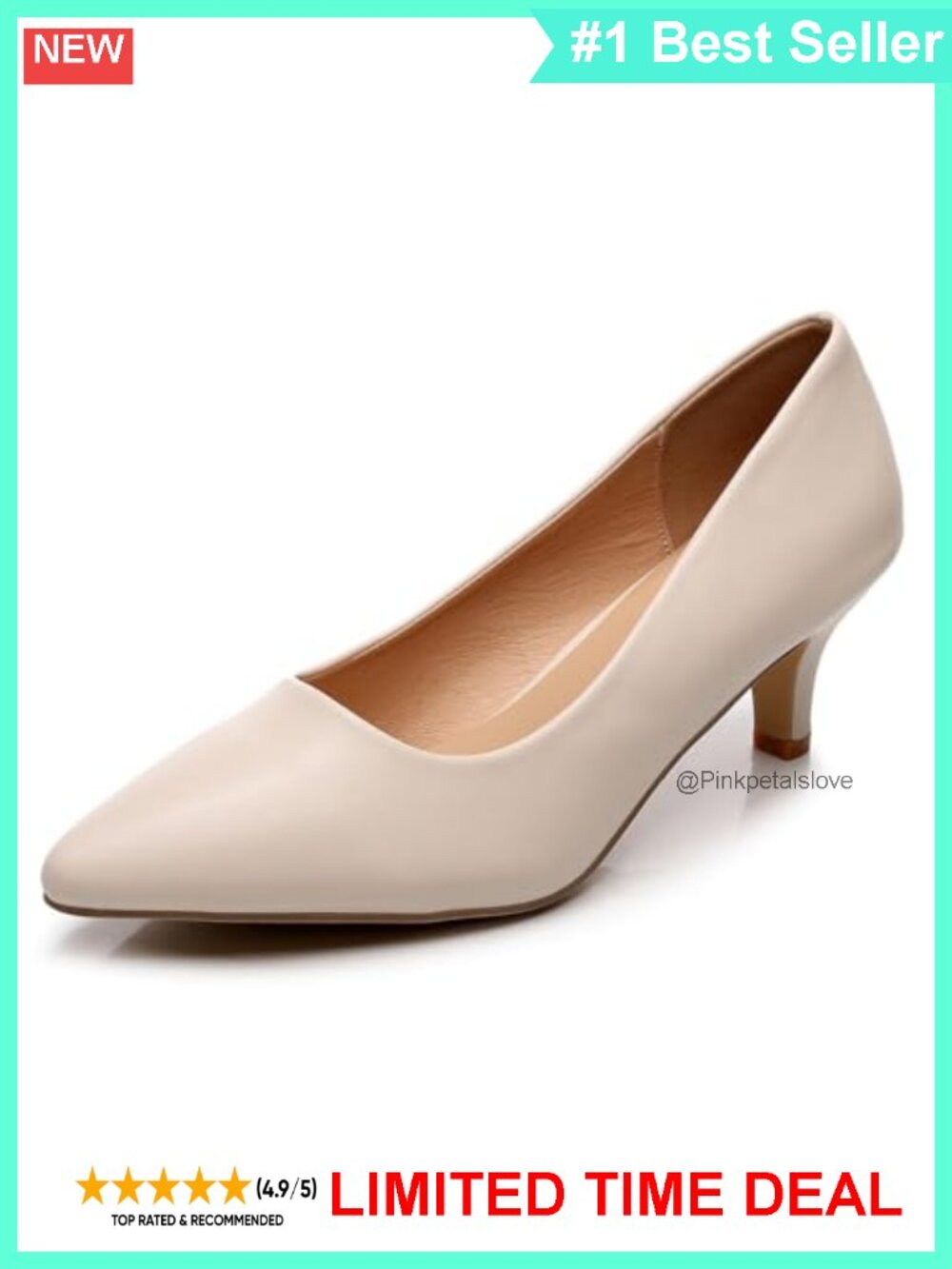 Pointed Toe Kitten Heel Pumps Comfort Business Casual Office Shoes